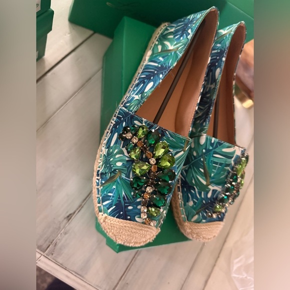 Lauren Lorraine Tropical Embellished Flat Espadrille - Picture 5 of 7